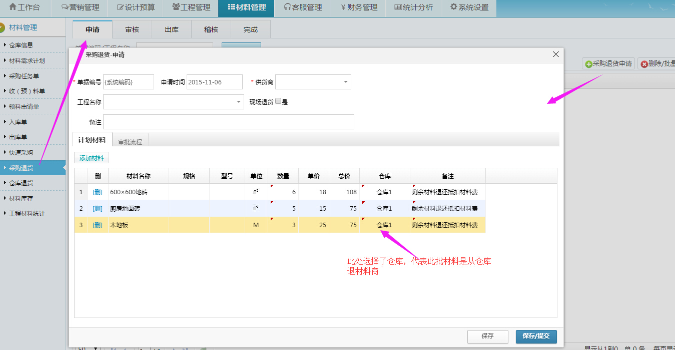 倉(cāng)庫(kù)退貨申請(qǐng)單